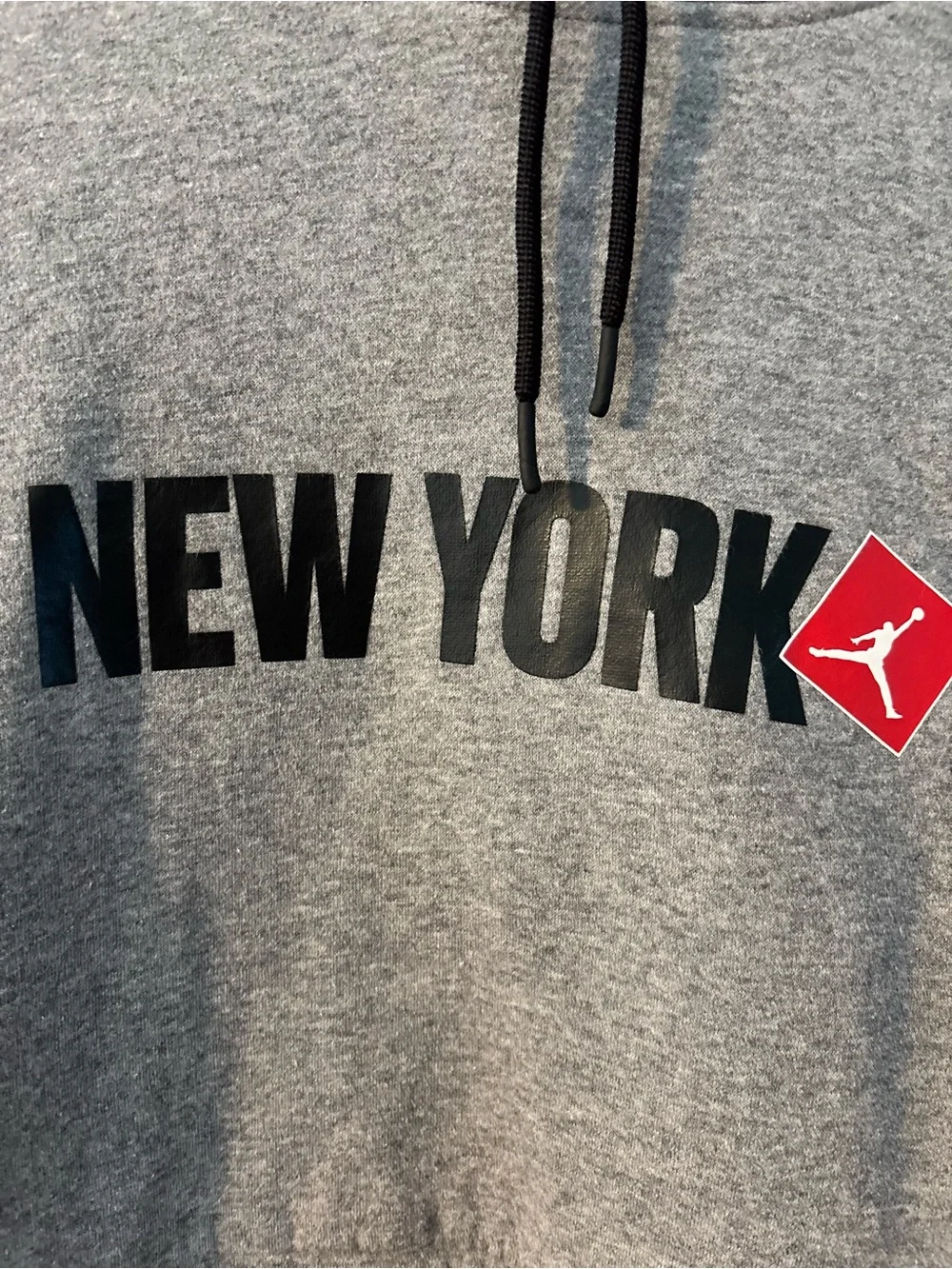 Jordan New York Graphic Logo Pullover Fleece Hoodie Drawstring Pockets M Regular